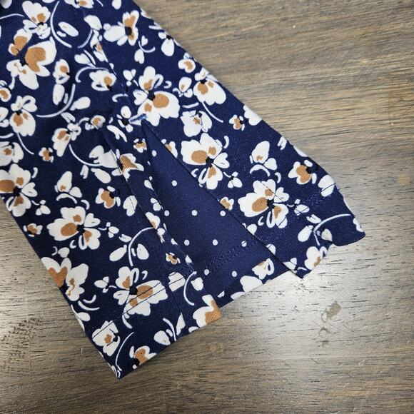 J Jill Wearever Womens Petite Small Floral Print Top Shirt 3/4 Sleeve Stretch - Picture 4 of 8